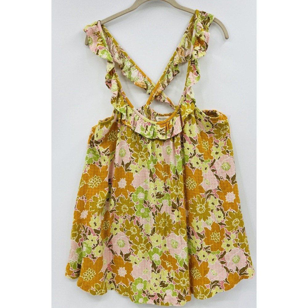 UO Urban Outfitters Desert Flower Ruffle Beachy Mini Dress Size Medium